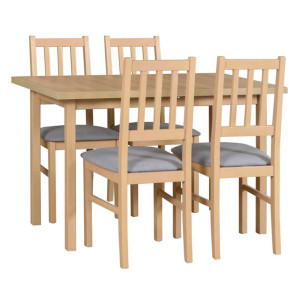 Zestaw stół MAX 10 + 4 krzesła drewniane BOS 4