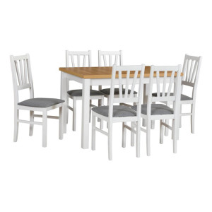 Zestaw stół MAX 5 + 6 krzeseł drewnianych BOS 5