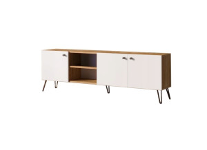 Szafka RTV VANTAA dąb craft złoty/biały 100-180 cm