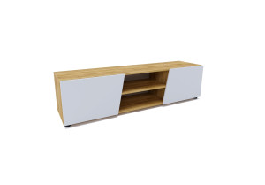 Szafka RTV BELLA 100-180 cm dąb craft złoty/biały