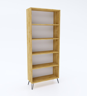 Regał ESPOO dąb craft złoty w stylu loftowym 195 cm