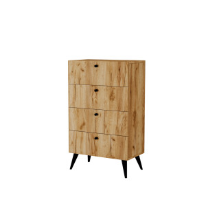 Komoda OULU dąb craft złoty minimalistyczna