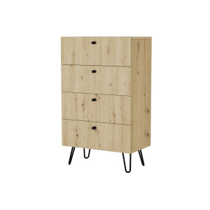 Komoda OULU dąb artisan z 4 szufladami