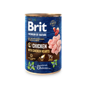Brit Premium by Nature, kurczak z sercami, 400 g Pełnoporcjowa karma mokra dla dorosłych psów wszystkich ras