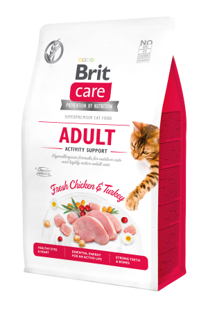 Brit Care Cat Grain-Free Adult, indyk i kurczak, 400 g Pełnoporcjowa karma sucha dla dorosłych kotów wszystkich ras
