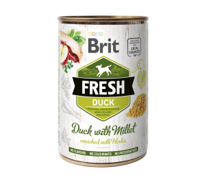 Brit Fresh, kaczka z prosem, 400 g Pełnoporcjowa karma dla psów