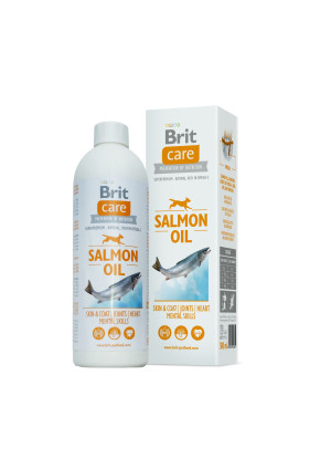 Brit Care Salmon Oil, 500 ml Olej z łososia, suplement diety dla psów i kotow