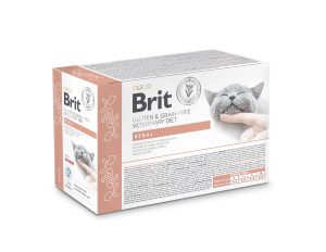 Brit Veterinary Diets Cat Pouches Fillets in Gravy Renal, kurczak z łososiem, 12x85 g Weterynaryjna karma dla kotów wspomagająca funkcje nerek