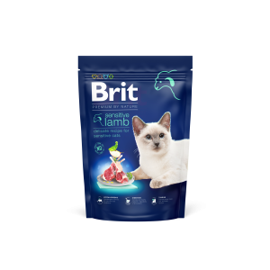 Brit Premium Cat Adult Sensitive, jagnięcina, 800 g Pełnoporcjowa karma dla kotów dorosłych