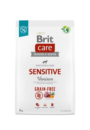 Brit Care Dog Grain-Free Sensitive, dziczyzna i ziemniaki, 3 kg Bezzbożowa karma dla psów z nietolerancją pokarmową
