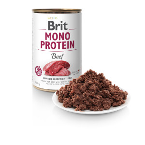 Brit Mono Protein, wołowina, 400 g Monobiałkowa karma mokra dla dorosłych psów z alergiami i nietolerancjami