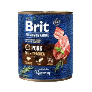 Brit Premium by Nature, wieprzowina z tchawicą, 800 g Pełnoporcjowa karma dla psów dorosłych wszystkich ras