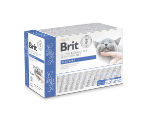 Brit Veterinary Diet Cat Pouches Fillets in Gravy Recovery, kurczak z łososiem, 12x85 g Dietetyczna karma dla kotów po operacji lub chorobie