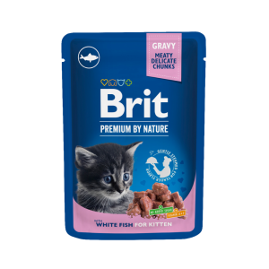 Brit Premium by Nature Cat White Fish Pouches for Kitten, biała ryba, 100g Mokra karma pełnoporcjowa dla kociąt