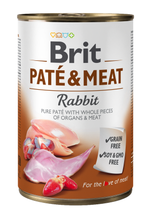 Brit Paté & Meat, królik, 400 g Pełnowartościowa karma mokra dla psów