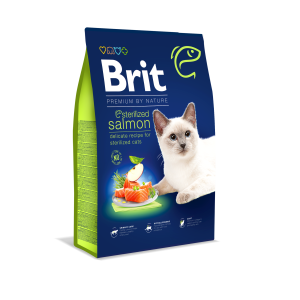 Brit Premium Cat Adult Sterilized, łosoś, 8 kg Pełnoporcjowa karma dla dorosłych kotów sterylizowanych