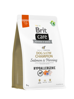 Brit Care Dog Hypoallergenic Dog Show Champion, łosoś i śledź, 3 kg Hipoalergiczna karma dla dorosłych psów wystawowych
