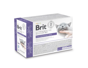 Brit Veterinary Diet Cat Pouches Fillets in Gravy Gastrointestinal, kurczak z jagmięciną, 12x85 g Pełnoporcjowa karma dla kotów z problemami gastroent