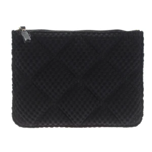 Comme des Garcons Pochette (schwarz) Polyester / Leder - gebraucht, mit Rautensteppung & Mesh-Optik