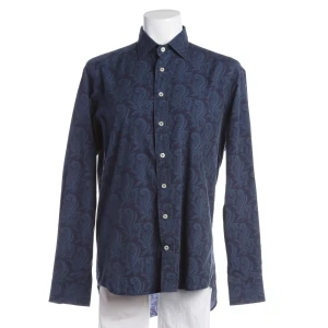 Etro Bluse 34 Blau (blau, Gr. 34) Baumwolle - gebraucht, Damen Tonales Paisley-Muster, Kent-Kragen
