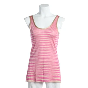 Missoni Tops (rosa, Gr. M) Viskose - gebraucht, Top mit gestreiftes Strickmuster & farblich abgesetzte Einfassung an Ausschnitt und Armausschnitten