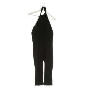 Escada Jumpsuit 36 Schwarz (schwarz, Gr. 36) Baumwolle - gebraucht, Damen Spitzenbesatz am Ausschnitt, Spitzenborte am Beinsaum