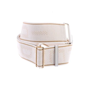 Fendi Strap You Zubehör (beige) Baumwolle / Leder - gebraucht, Schulterriemen mit Eingewebter Fendi-Schriftzug & Verstellbare Länge