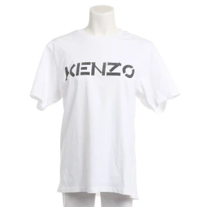 Kenzo T-Shirts (weiß, Gr. L) Baumwolle - gebraucht, T-Shirt mit Logo-Print auf der Brust & Rundhalsausschnitt