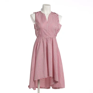 Sandro Kleider (rot, Gr. 34) Baumwolle / Spitze - gebraucht, Sommerkleid mit Rüschen an den Armausschnitten & Spitzeneinsatz am Rücken