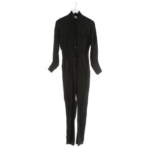 Lala Berlin Jumpsuit XS Schwarz (schwarz, Gr. XS) Viskose - gebraucht, Damen Brusttaschen mit Patte, Manschetten mit Knöpfen