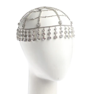 Paco Rabanne Schmucksets (silber) Metall / Glas - gebraucht, Kopfschmuck mit Kristallbesatz & Strasssteine