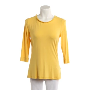Riani Bluse (gelb, Gr. 36) Viskose - gebraucht, Damen, Longsleeve mit Fransenkante am Ausschnitt & Leichte Raffung am Dekolleté