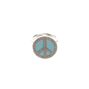 Thomas Sabo Ringe (silber) 925er Sterling Silber / Zirkonia - gebraucht, mit Peace-Symbol & Zirkonia-Besatz