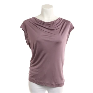 Hermès T-Shirts (lila, Gr. 36) Viskose - gebraucht, mit Wasserfallausschnitt & Drapierung am Dekolleté