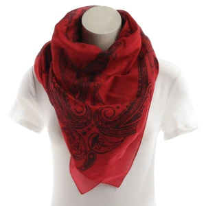 Givenchy Tücher (rot) Baumwolle - gebraucht, Tuch mit Paisley-Print & Grafik-Illustration