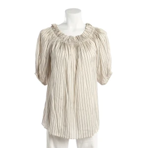 Etro Blusen (beige, Gr. 36) Viskose - gebraucht, Tunika mit Geraffter Ausschnitt & Puffärmel