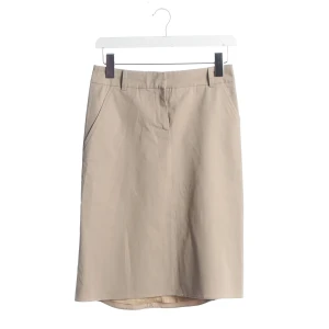 Aigner Röcke (beige, Gr. 34) Baumwolle - gebraucht, Midirock mit Gürtelschlaufen & Eingrifftaschen vorne