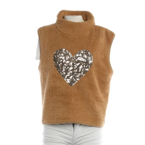 Grace Pullunder (braun, Gr. M) Polyester - gebraucht, mit Teddy-Fleece & Pailletten-Applikation