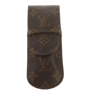 Louis Vuitton Monogram Etuis (braun) Leder / Veloursleder - gebraucht, Etui mit Monogram Canvas & Geprägtes Louis Vuitton Logo