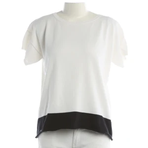 FFC T-Shirts (beige, Gr. M) Baumwolle - gebraucht, T-Shirt mit Rundhalsausschnitt & Farbblock-Design am Saum