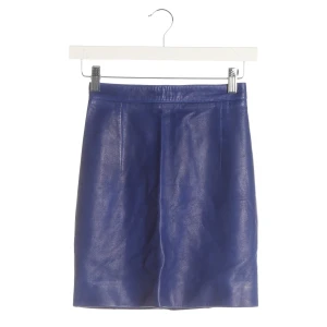 Balmain Röcke (blau, Gr. 32) Leder - gebraucht, Lederrock mit Sichtbarer Reißverschluss auf der Rückseite & Gemasertes Leder