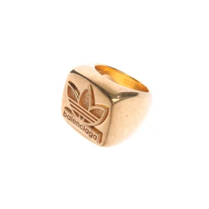 Balenciaga Balenciaga x Adidas Signet Ring Ringe (gold) Metall - gebraucht, Siegelring mit Siegelring-Design & Adidas Trefoil Logo