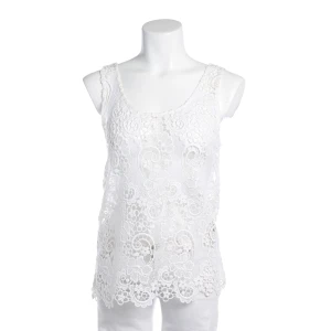 MSGM Tops (weiß, Gr. 34) Baumwolle - gebraucht, Spitzentop mit Spitze & Blumen-Spitzenmuster