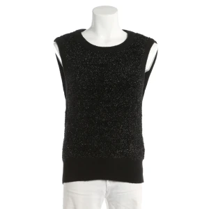 Ganni Top S Schwarz (schwarz, Gr. S) Strick / Polyimid - gebraucht, Damen Glitzer-Effekt, Rippbündchen am Saum