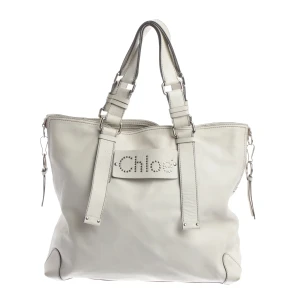 Chloé Shopper (beige) Leder - gebraucht, Schultertasche mit Silberfarbene Hardware & Abnehmbare Riemen