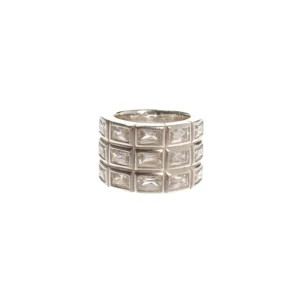 Thomas Sabo Ring (silber) 925er Sterling Silber / Zirkonia - gebraucht, mit Zirkonia-Besatz & Baguette-Schliff