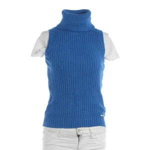 Michael Kors Pullunder 2XS Blau (blau, Gr. 2XS) Baumwolle - gebraucht, Damen Rippstrick-Struktur, Rollkragen