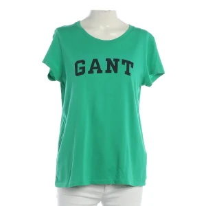 Gant Shirt (grün, Gr. S) Baumwolle - gebraucht, mit Großer Logo-Print auf der Brust & Rundhalsausschnitt