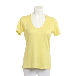 Closed T-Shirts (gelb, Gr. L) Leinen - gebraucht, mit Slub-Struktur & tiefer V-Ausschnitt