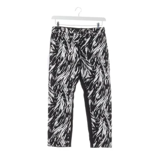 N°21 Hosen (schwarz, Gr. 34) Baumwolle - gebraucht, Stoffhose mit Zebramuster auf der Vorderseite & einfarbige schwarze Rückseite
